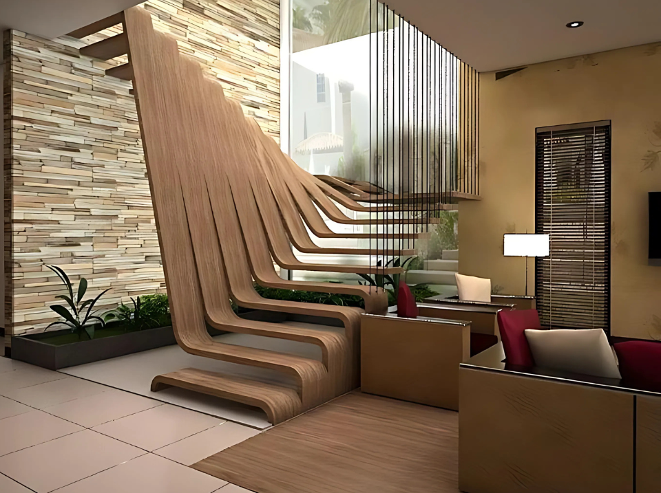 Villa floating stair case